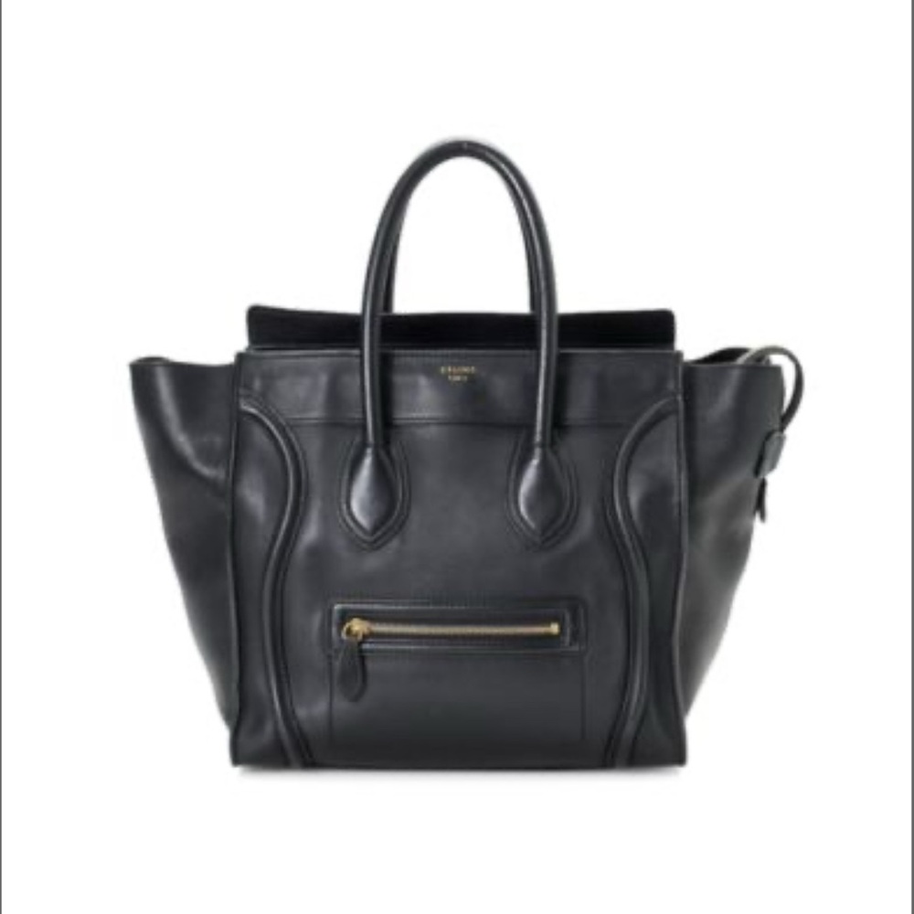 Celine Black Leather Luggage Mini
